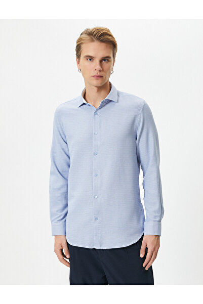 Koton Slim Fit Gömlek Basic Düğmeli Klasik Yaka Uzun Kollu
