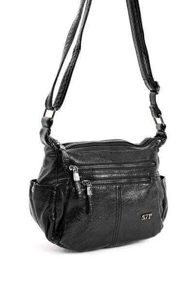 yuzuco Штучна шкіра Сумка через плече Чорна (Модель: 571-13-13H)