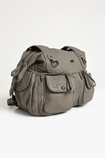 yuzuco Geantă de umăr cu mai multe compartimente din piele artificială bretea...