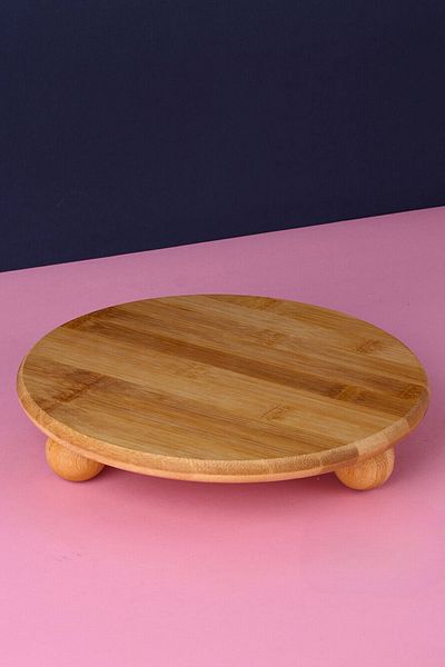 Woodcept Bamboo Ball Feet - Round Cake, Cake Presentation and Serving Stand, Riser 30cm Organizer