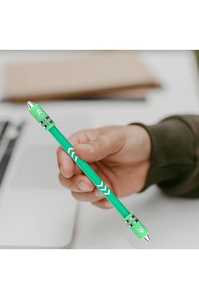 Spin Art Anti-Stress Spinning Pen - High Stability, Adjustable Metal Ring with Wearable Design