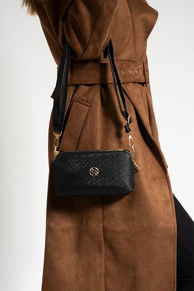 EFTREND Sanmorris Women - Geantă de umăr cu 3 compartimente din piele artificială cu fermoar metalic și crossbody