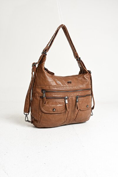 yuzuco Τσάντα ώμου από συνθετικό δέρμα με μαλακό υφάσματος καφέ (Μοντέλο: 571...