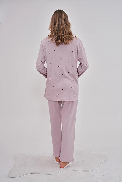 NightLove %100 Pamuk Büyük Beden Pijama Takımı Mecit Pijama 6150