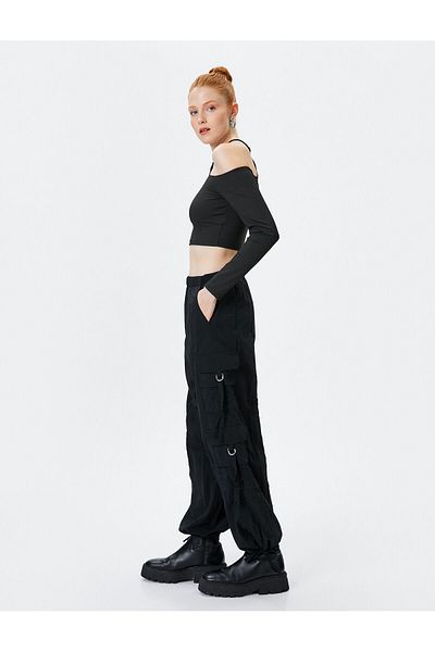 Koton Parachute Trousers - Cargo Pocket, Elastic Waist