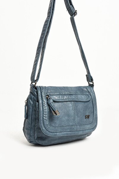 yuzuco Τσάντα ώμου από συνθετικό δέρμα μπλε (Μοντέλο: 571-11-13E)