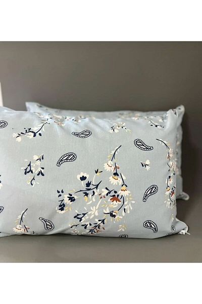 Belsina Home Μαξιλαροθήκη 2 τεμαχίων 50x70 με βαμβακερό σχέδιο λουλουδιών