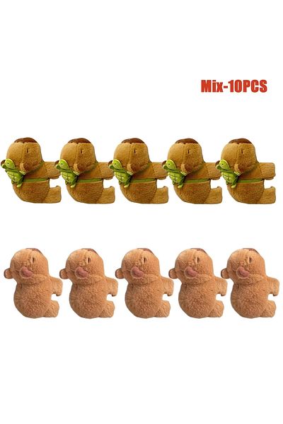 Choice Mix-10pcs 10Pcs Capybara Plush Animal Bracelet Cute Cartoon Capybara Clap Circle Kawaii Slap Snap Wr