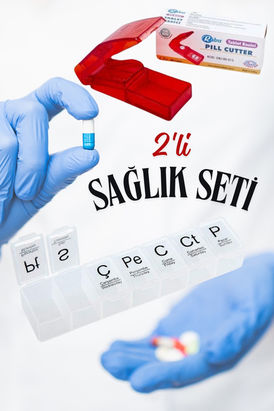 HASBY Haftalık 7 Bölmeli Hap İlaç Saklama Kutusu ve İlaç Hap Kesme Aparatı İl...