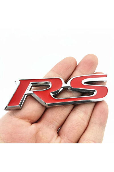 Choice Red Silver 3d Metal RS Sticker Letters Logo Car Front Grille Rear Trunk Emblem Badge For Car Sport R