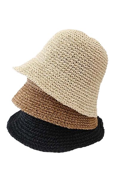 MYZİ STORE Straw Sun Hat Breathable Foldable Beach Hat (Size Adjustable)