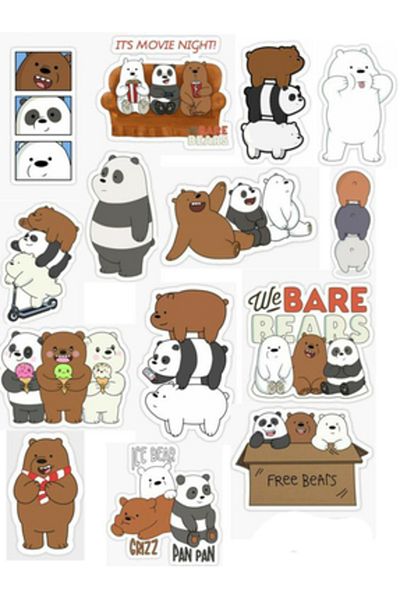 Sticksy We Bare Bearssticker Phone Laptop Notebook Tablet Notebook Flask Sticker Sticker St229
