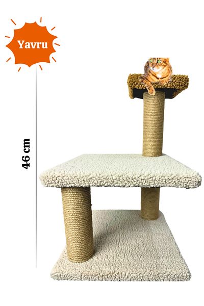 Komano Pontika Plush Textured Soft 3 Layer Kitten Cat Scratching Board 46 cm Soft Loved Colors