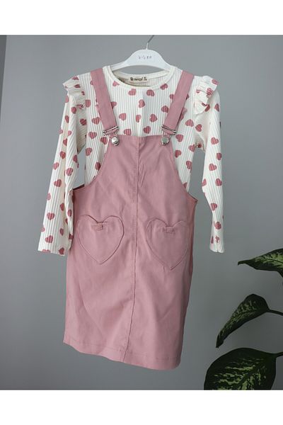 GÜL Baby Girl's Heart Salopet Jile Suit