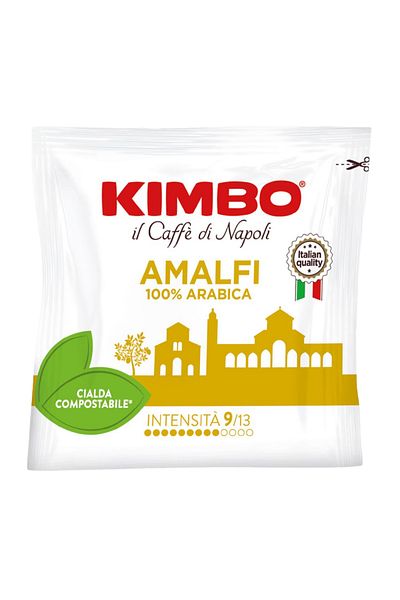 Kimbo Cialde Amalfi 100% Arabica Flat Pod Compatible Capsule Coffee (50S in Box)