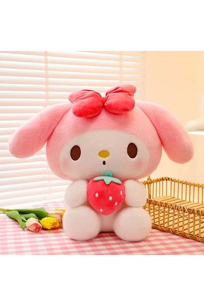 Choice 25cm A 22/35cm Sanrio Strawberry Kuromi Pillow Plush Toy Girls Soft Stuffed Animal Toys Strawberry M
