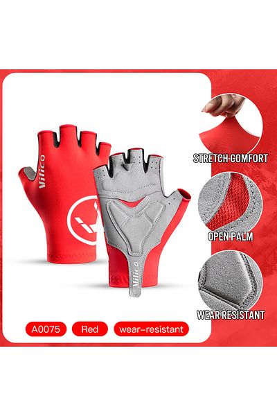 Choice L A0075-red Breaking Wind Cycling Half Finger Gloves Anti-slip Bicycle Mittens Racing Road Bike Glov