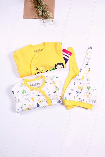 SümY Jungle Patterned Baby Boy Jumpsuit Set of 4
