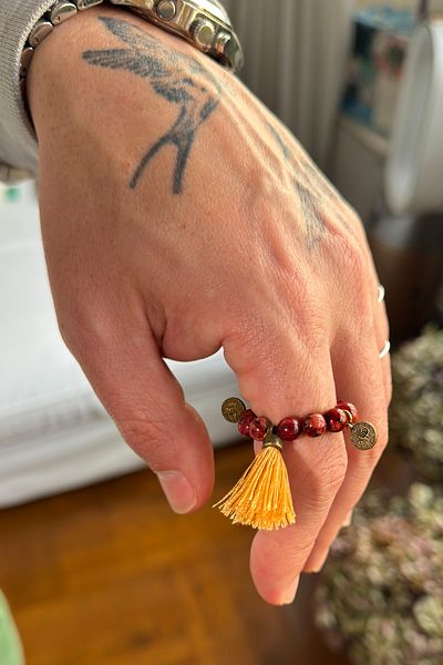 Onouqo Energy Balancing Original Ceyt Natural Stone Claret Red Finger Rosary