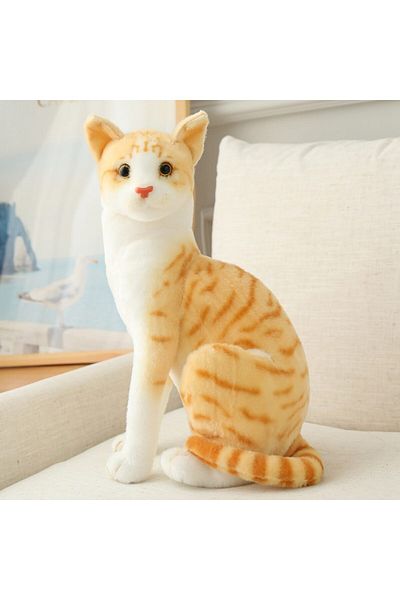 Choice yellow sit 20cm Stuffed Siame Cats Plush Toy 20/25cm Simulation American Shorthair Cute Cat Pet Toys