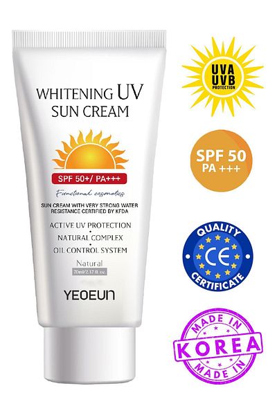 BISPACK Natural Content Brightening High Protective Whitening UV Sun Cream SPF50 + PA+++