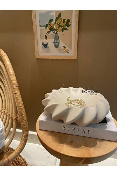 Home Ceramic Beige Decorative Mobile Plate (Equivalent.Brand)