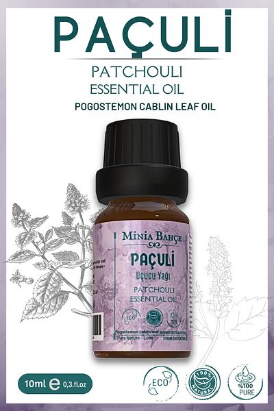 Minia Bahçe Bitki ve Sanat Atölyesi Patchouli Essential Oil, 100% Pure, 10ml