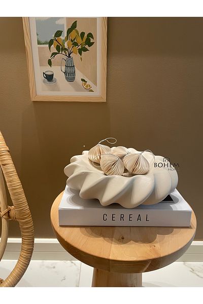Home Ceramic Beige Decorative Mobile Plate (Equivalent.Brand)