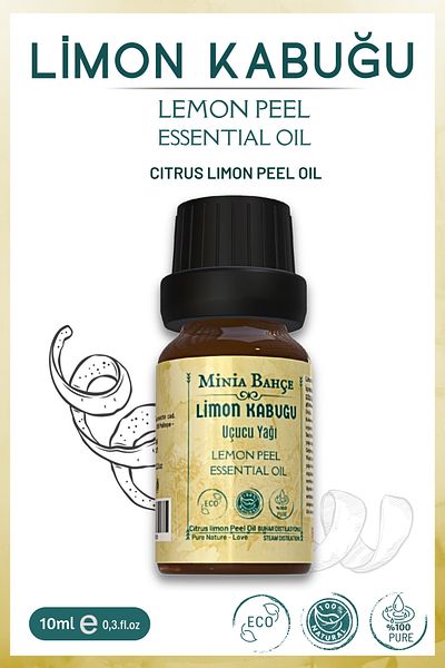 Minia Bahçe Bitki ve Sanat Atölyesi Lemon Peel Essential Oil 10ml – 100% Pure and Natural