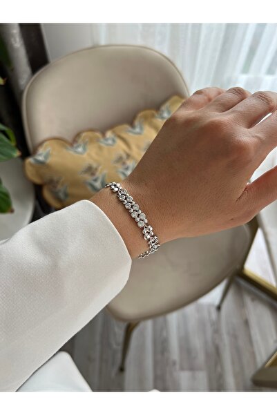 ToffyStore VIP Gümüş Çift Sıra Tasarım Bileklik