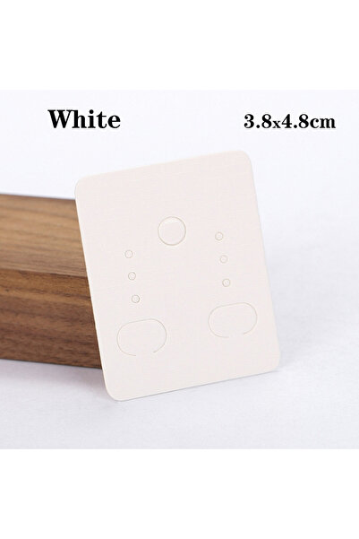 Choice 50 قطعة بيضاء 3.8 × 4.8 سم، 50 قطعة، بطاقة عرض 3.8 × 4.8 سم لأقراط الأ...