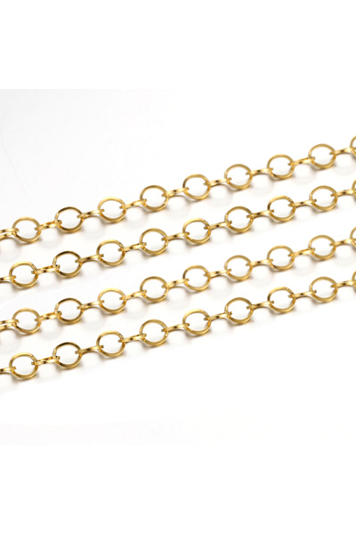 Choice عرض 3 مم لون ذهبي 2 متر/مجموعة 2/3/4/5 مم سلسلة دائرية من الفولاذ المق...