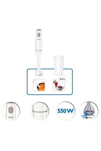 Philips Daily Collection Hand Blender 550 Watts White