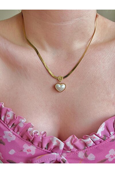 sirius jewelry PASLANMAZ ÇELİK İTALYAN ZİNCİRLİ SEDEF KOLYE