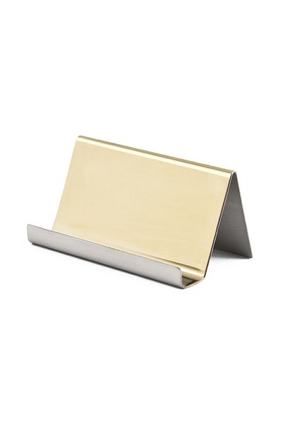 Choice Mirror Golden Metal Business Card Name Tag Display Rack Display Stand Desktop Table Organizer Cellph