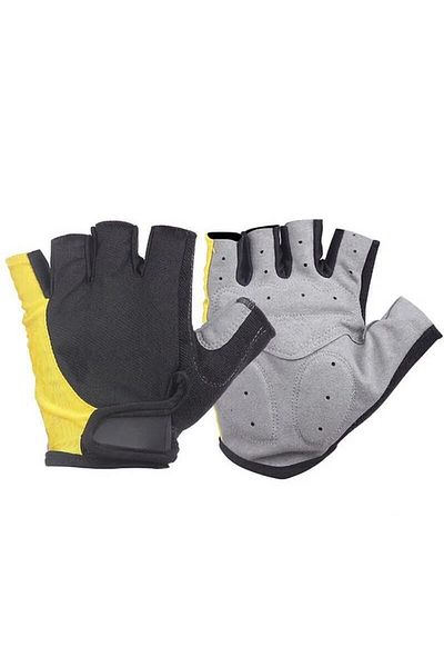 Choice L Yellow Half Finger Cycling Gloves Men Women Anti Slip Shock Breathable Summer Bicycle Gloves Finge