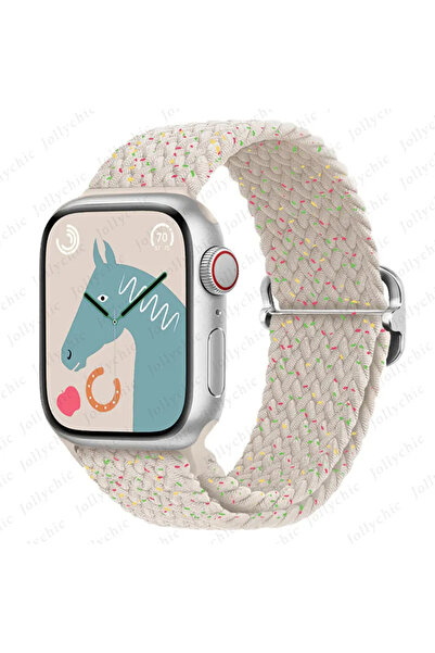 Choice حزام مضفر StarlightColor مقاس 38 مم 40 مم 41 مم لساعة Apple Watch Ultr...