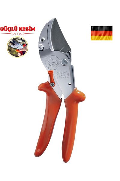 löwe Pruning Shears 10107 Inward Curved Handle Strong Cutting Scissors - Made in Germany