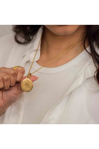 SERENİTY AKSESUAR Steel Ayetel Kursi Pendant Symbol of Comfort and Protection