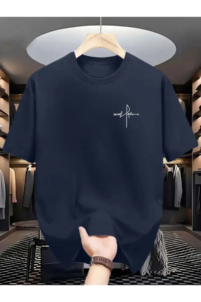 npLStore تي شيرت كبير الحجم مطبوع عليه نص للجنسين