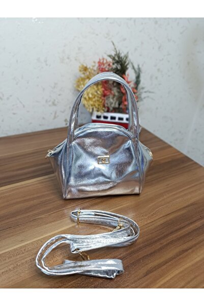 ÇANTA GÜMÜŞ GRİ PARLAK ABİYE GECE DÜĞÜN DAVET KOL ÇANTASI