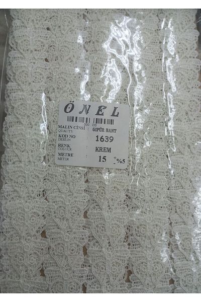 P Parla Lace Polyester Guipure Tape Cream 15 Meters Width 6 cm On-1639-Kr