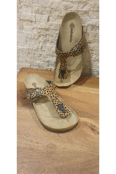 COMFORT OF PANTOFOLE Leopard Patterned Flip Flops