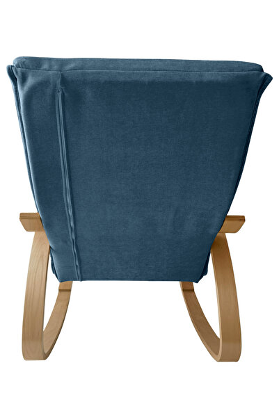 Generic كرسي هزاز عصري من الخشب المنحني، مبطن بقماش الشنيل، كرسي استرخاء هزاز للاسترخاء