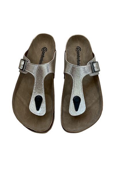 COMFORT OF PANTOFOLE Γυαλιστερό χρυσό - Λεπτομέρεια στο δάχτυλο