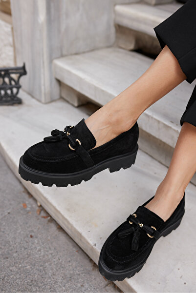 ANGELİNA JONES СИВИ ДАМСКИ ЧЕРНИ МОКАСИНКИ ОТ ИСТИНСКИ ВЕЛУР С ПОДМЕТКА ОТ EVA КАПАЧКА