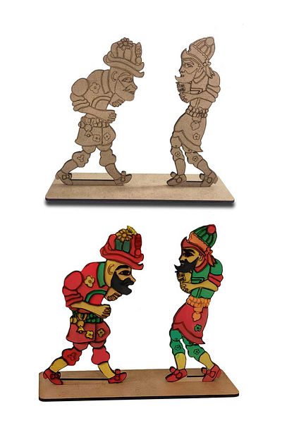 YAHO OYUNCAĞIN DOĞAL HALİ Wooden Paintable Hacivat-Karagöz