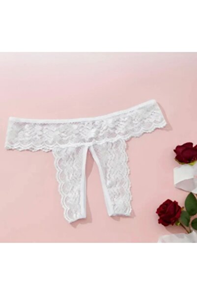 Cicişim Özel Bölgesi Açık Dantelli Kadın iç Giyim 3'lü Tanga String