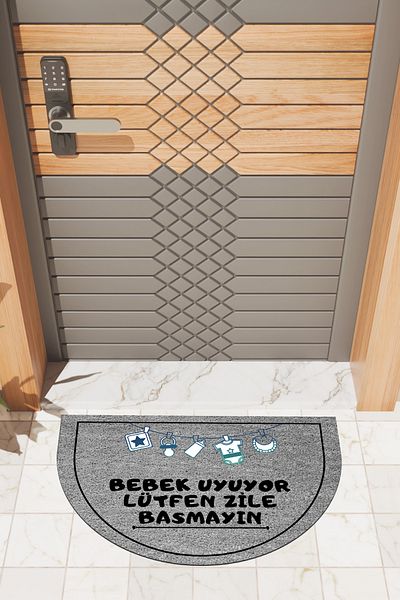 Dormot Home Modern Digital Doormat Gray Baby Sleeping Doormat