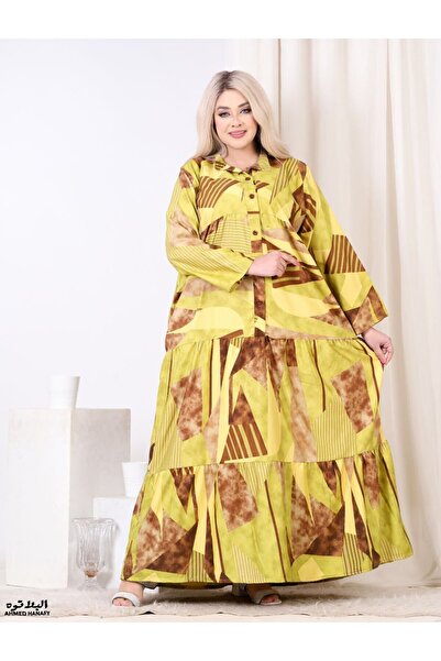 Genrics A flowing and comfortable Cotton jalabiya with a pattern in bright colors.